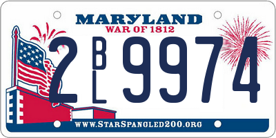 MD license plate 2BL9974