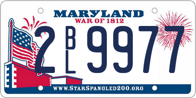 MD license plate 2BL9977