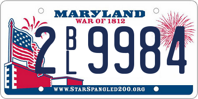 MD license plate 2BL9984