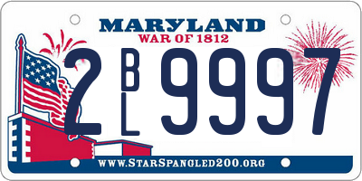 MD license plate 2BL9997