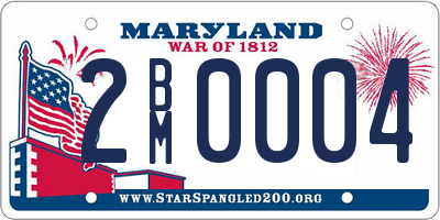 MD license plate 2BM0004