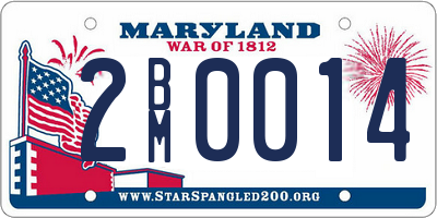 MD license plate 2BM0014