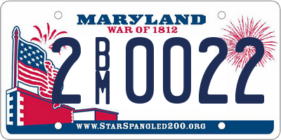 MD license plate 2BM0022