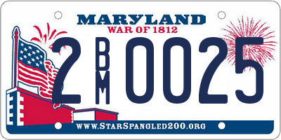 MD license plate 2BM0025