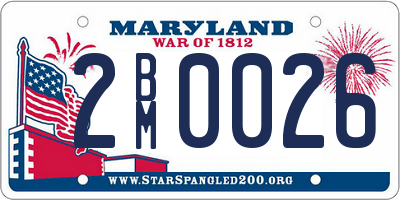 MD license plate 2BM0026