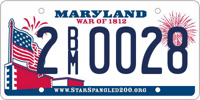 MD license plate 2BM0028