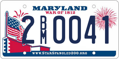 MD license plate 2BM0041