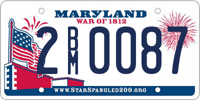 MD license plate 2BM0087