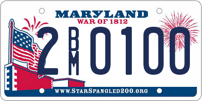 MD license plate 2BM0100
