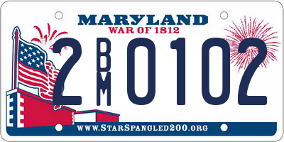 MD license plate 2BM0102