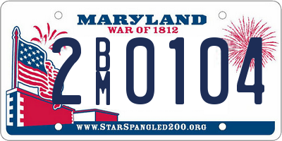MD license plate 2BM0104