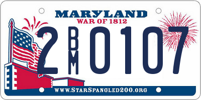 MD license plate 2BM0107