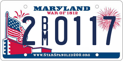 MD license plate 2BM0117