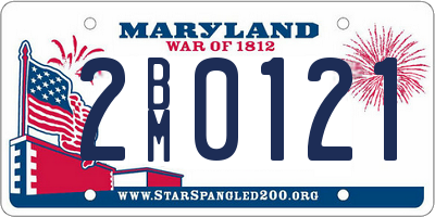 MD license plate 2BM0121