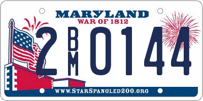 MD license plate 2BM0144