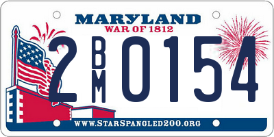 MD license plate 2BM0154