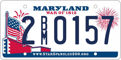 MD license plate 2BM0157