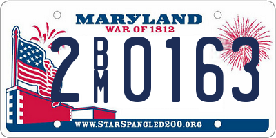 MD license plate 2BM0163