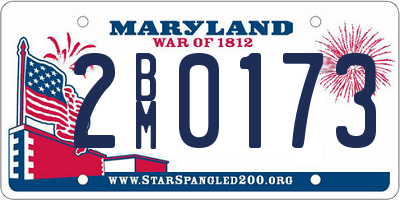 MD license plate 2BM0173
