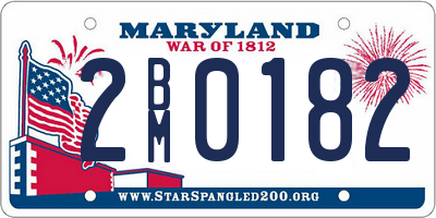 MD license plate 2BM0182