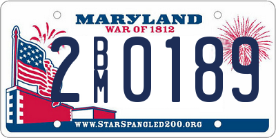 MD license plate 2BM0189