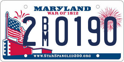 MD license plate 2BM0190