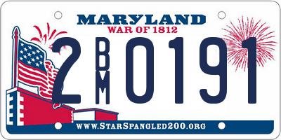 MD license plate 2BM0191