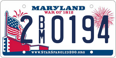 MD license plate 2BM0194