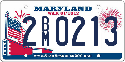 MD license plate 2BM0213