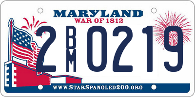 MD license plate 2BM0219
