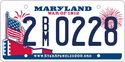 MD license plate 2BM0228