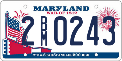 MD license plate 2BM0243