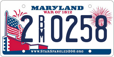 MD license plate 2BM0258