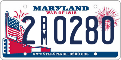 MD license plate 2BM0280