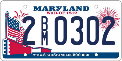 MD license plate 2BM0302