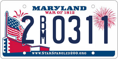 MD license plate 2BM0311