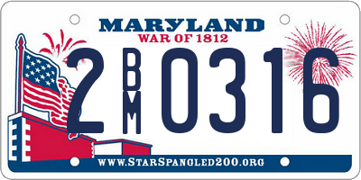 MD license plate 2BM0316