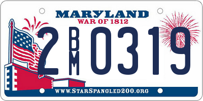 MD license plate 2BM0319