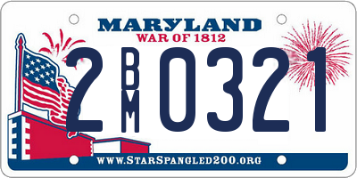 MD license plate 2BM0321