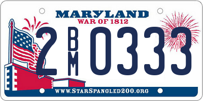 MD license plate 2BM0333