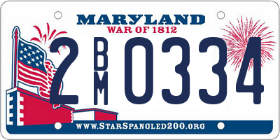 MD license plate 2BM0334