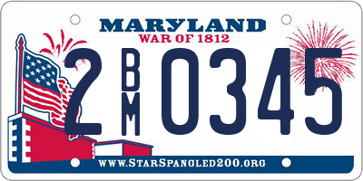 MD license plate 2BM0345