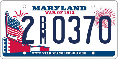 MD license plate 2BM0370