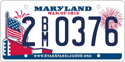 MD license plate 2BM0376
