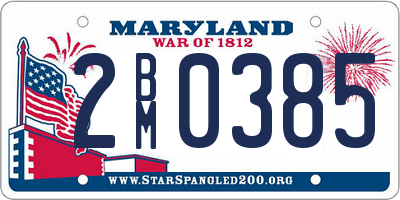 MD license plate 2BM0385