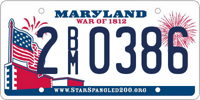 MD license plate 2BM0386