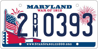 MD license plate 2BM0393