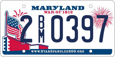 MD license plate 2BM0397