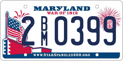 MD license plate 2BM0399