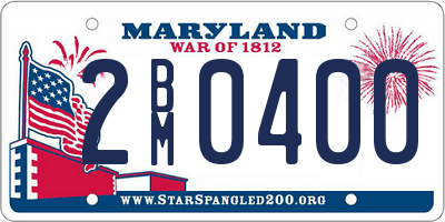 MD license plate 2BM0400